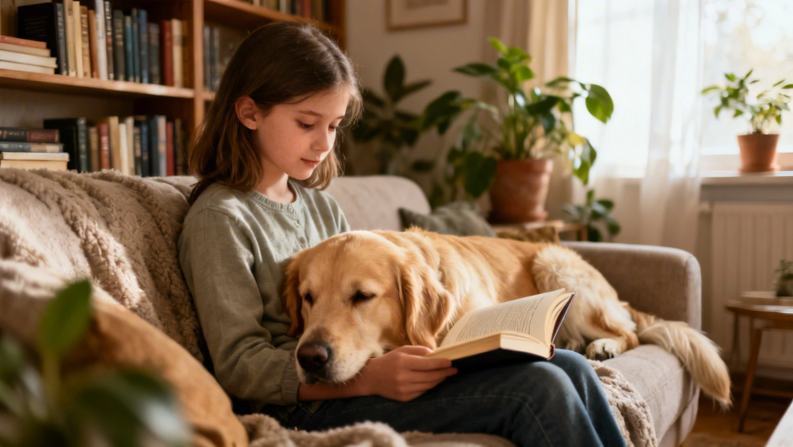 Moment complice entre un enfant et son chien